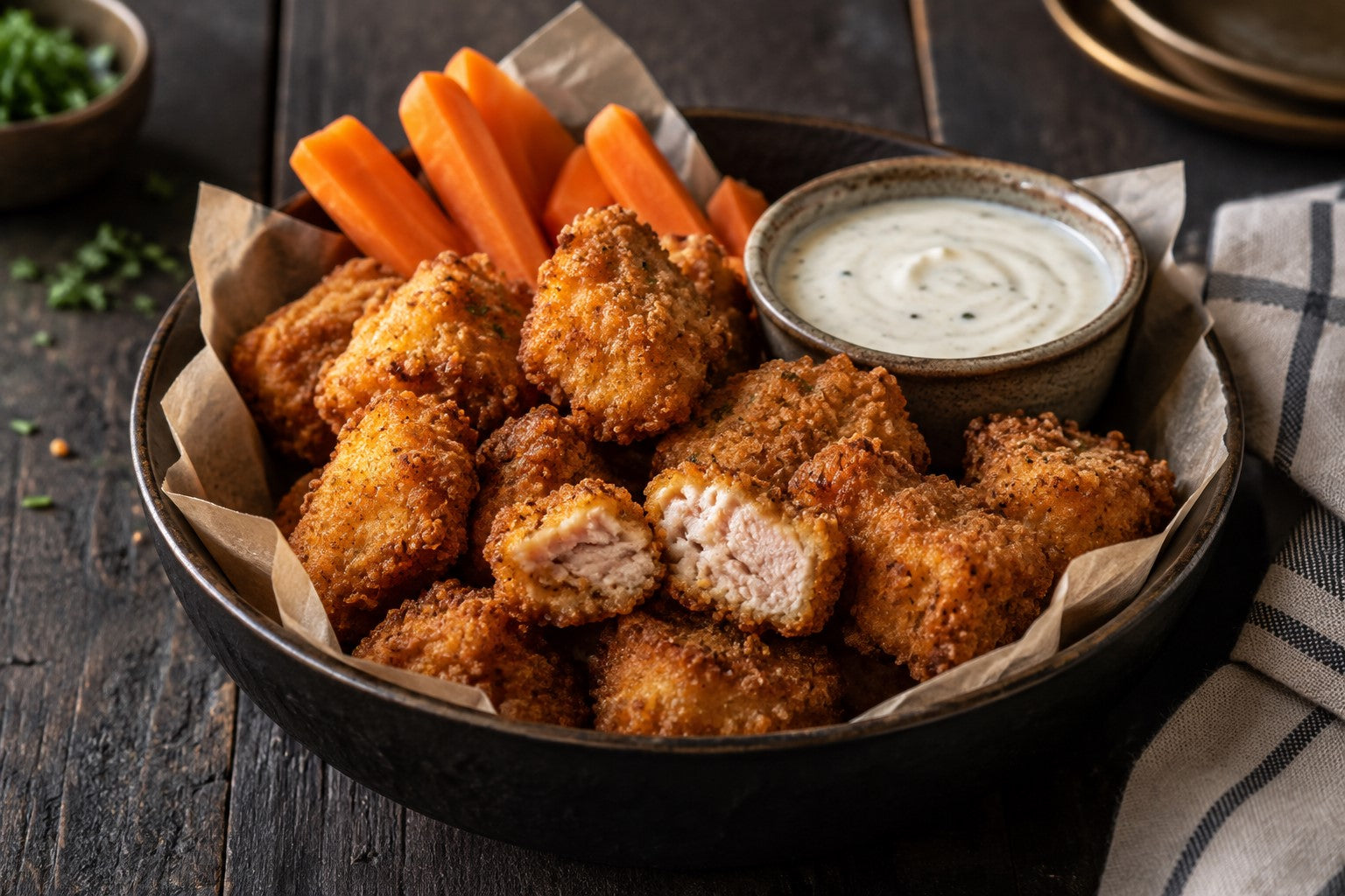 Finished Kid-Friendly Air Fryer Pork Nuggets