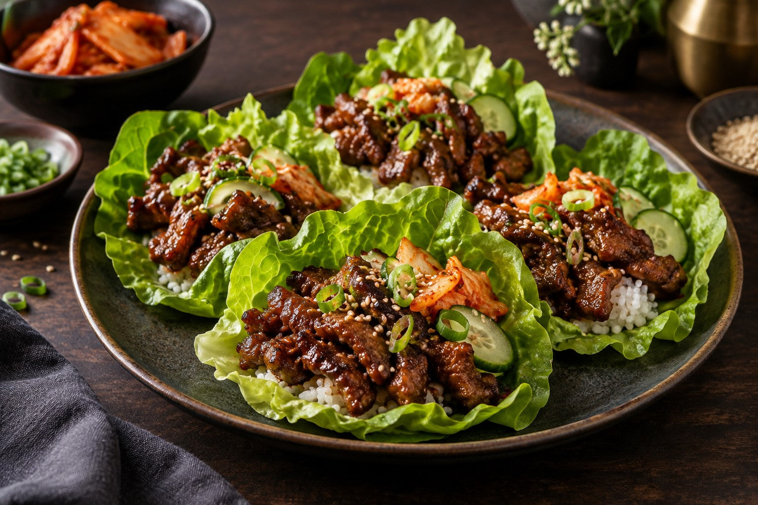 Finished Pork Bulgogi Lettuce Wraps