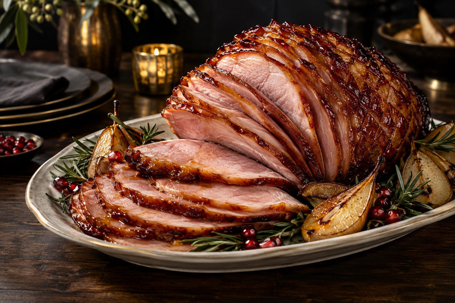 Finished Glazed Ham