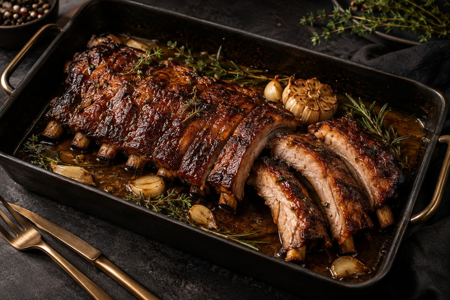Finished Oven-Braised Pork Ribs