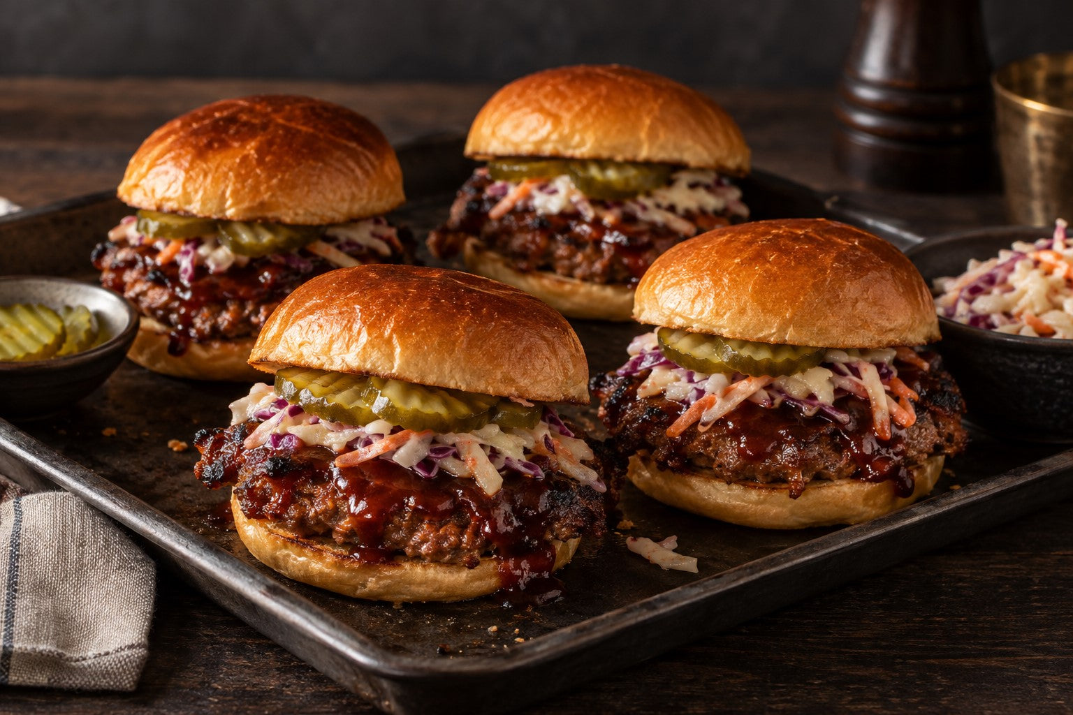 Finished BBQ Pork Smashburger Sliders