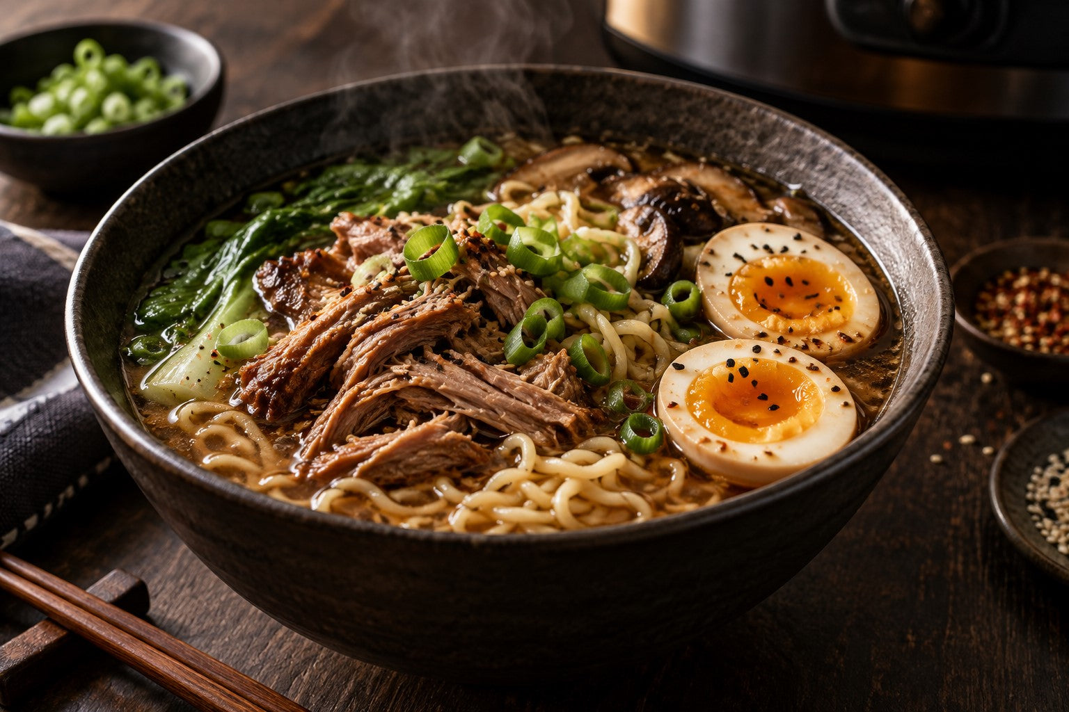 Finished Slow Cooker Pork Ramen