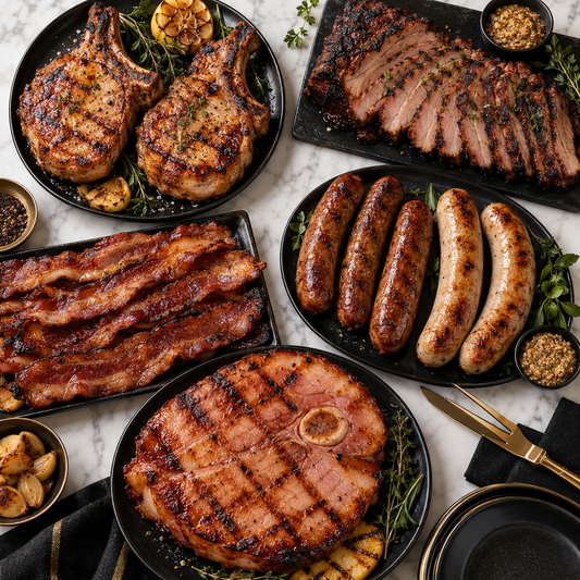 Serving recommendation: Bone-in chops, brisket, bacon, sausages, bratwurst and ham steak