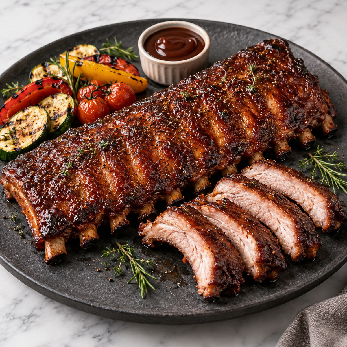 Baby Back Ribs, cooked serving idea