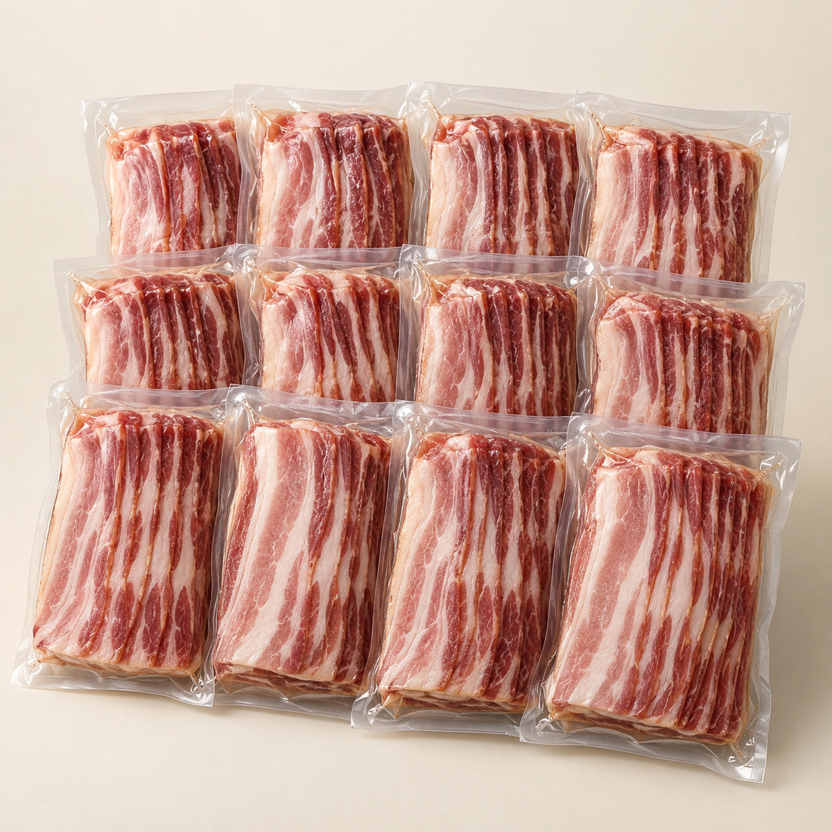 12 Pack Bacon, vacuum-sealed as shipped