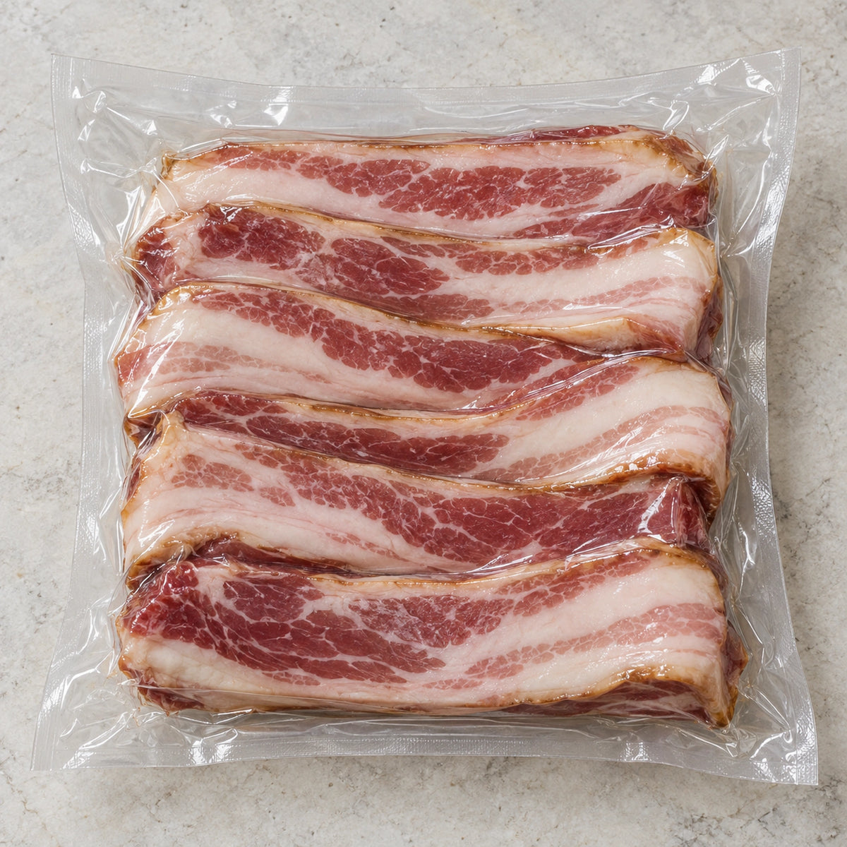 Jowl Bacon, vacuum-sealed as shipped