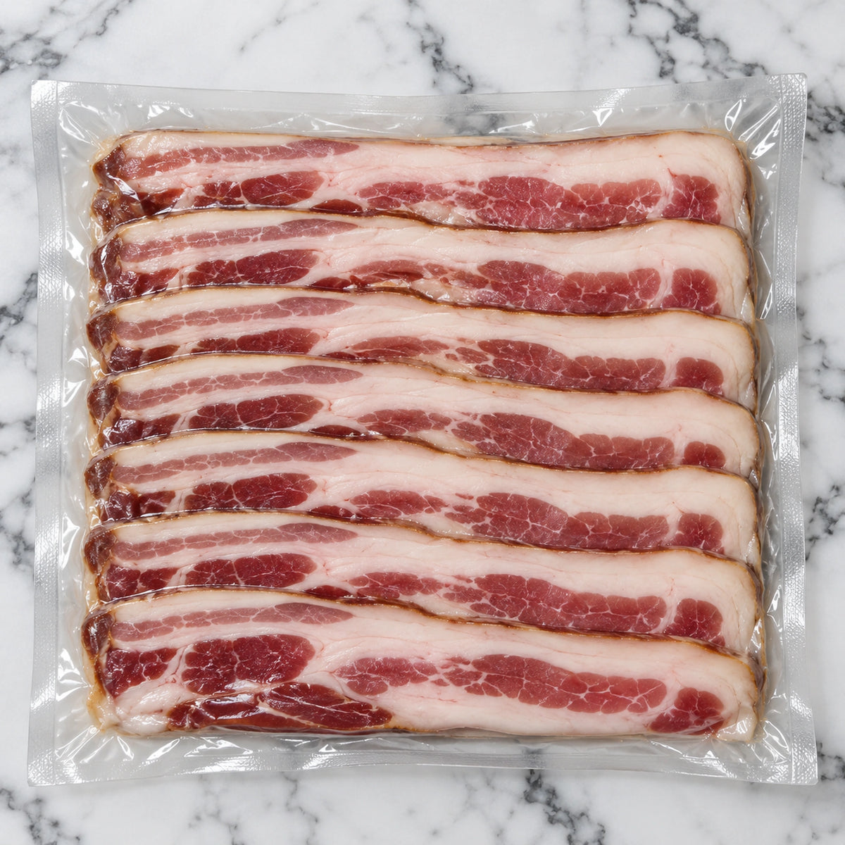 Mangalitsa Bacon - Dry Rubbed, Old Fashioned Bacon  (Cured and Uncured), vacuum-sealed as shipped