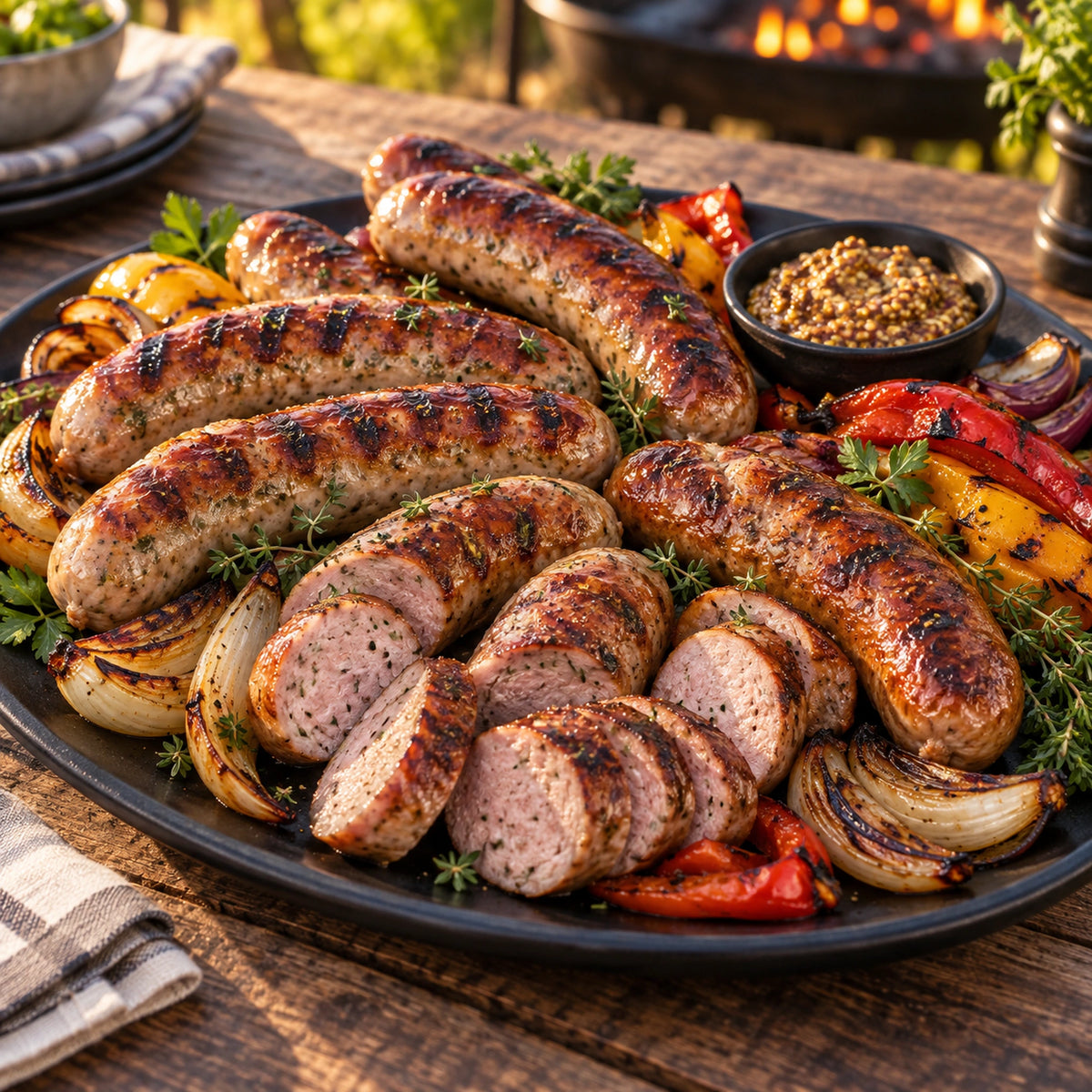 Bratwurst Grilling Pack, cooked serving idea