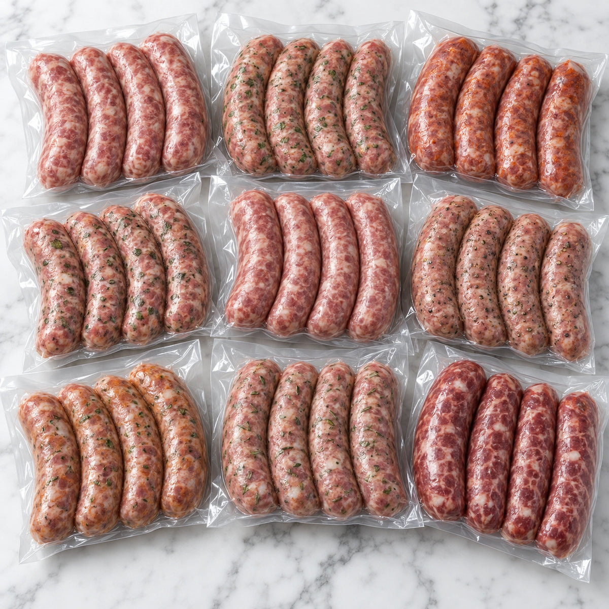 Bratwurst Grilling Pack, vacuum-sealed as shipped