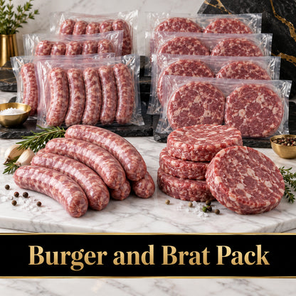 Burger and Brat Pack, raw