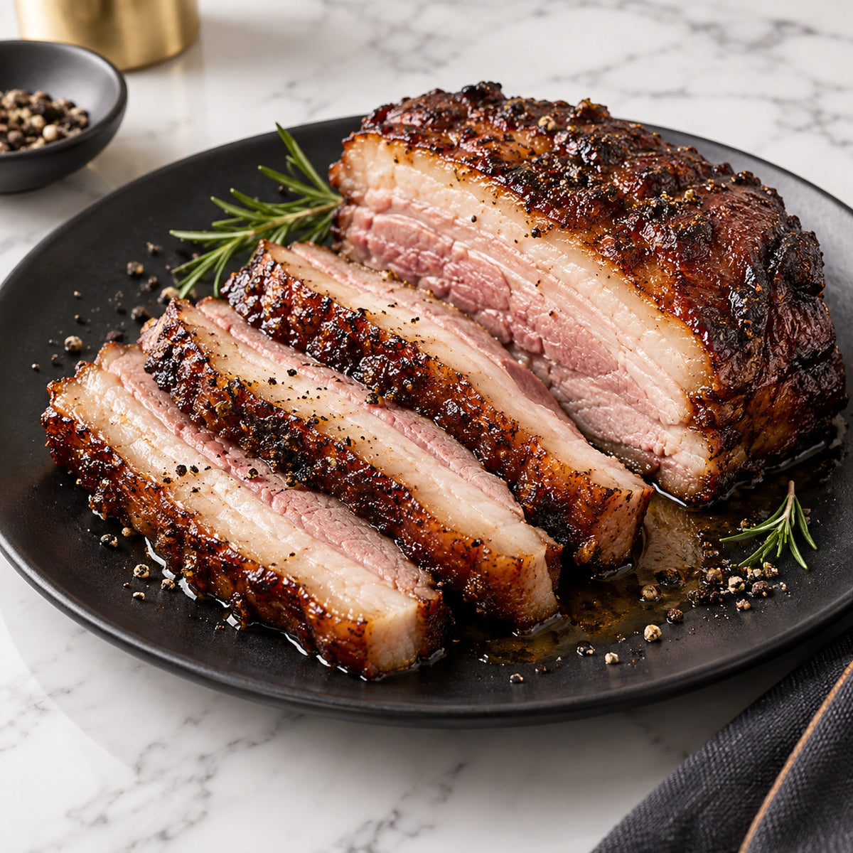 Mangalitsa Pork Brisket, cooked serving idea