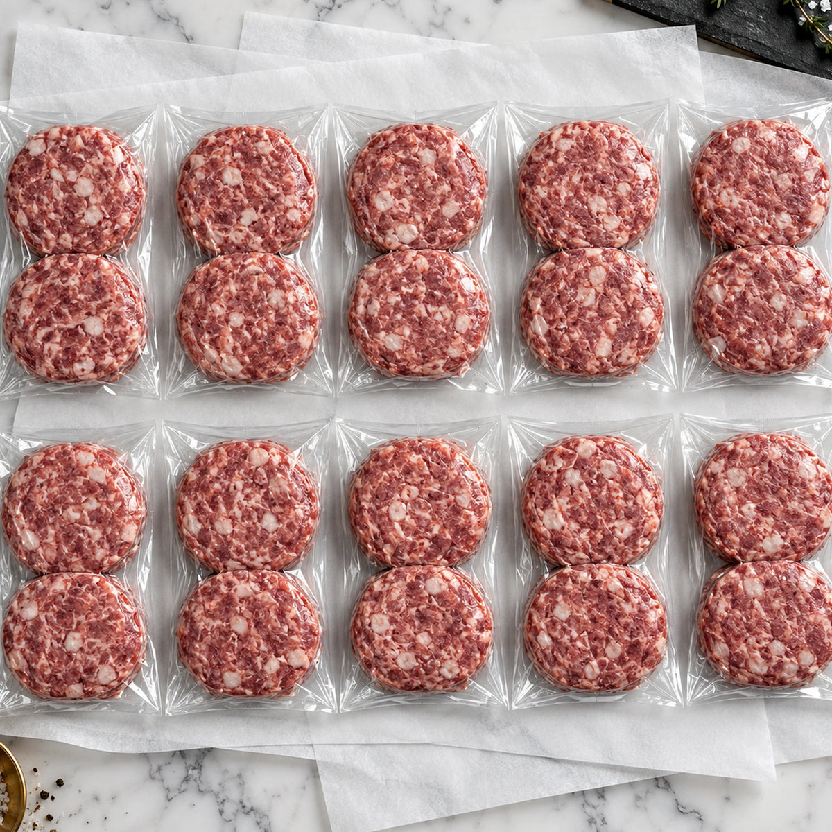 Chops & Burgers Grilling Pack, vacuum-sealed as shipped