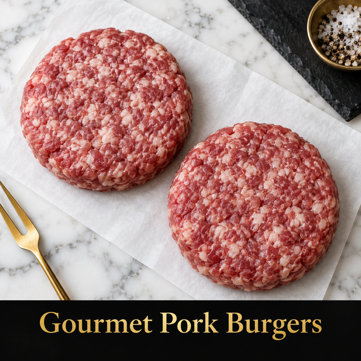 Mangalitsa Gourmet Pork Burgers (Original or Bacon), raw