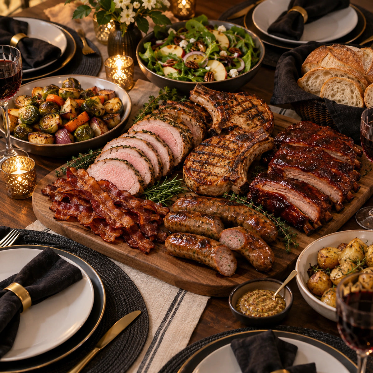 Hog Share, ¼ or ½, One Time Shipment, cooked serving idea