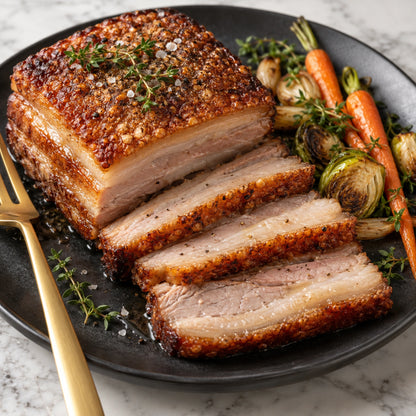Mangalitsa Belly Special, cooked serving idea