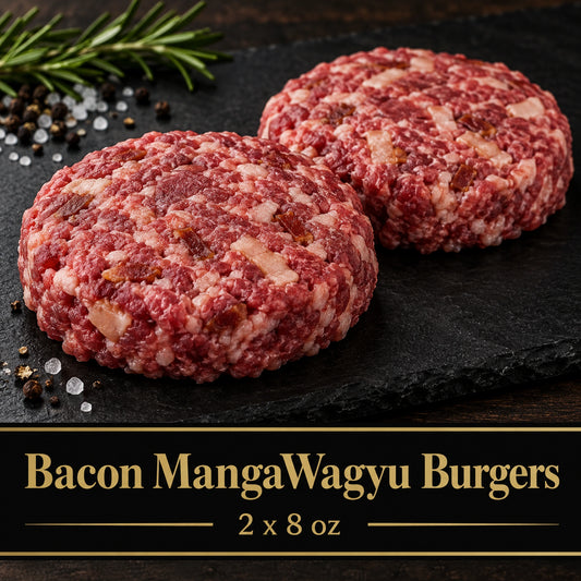 BACON MANGAWAGYU GOURMET BURGERS, raw