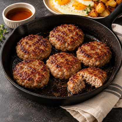 Maple Breakfast Sausage Links, cooked serving idea