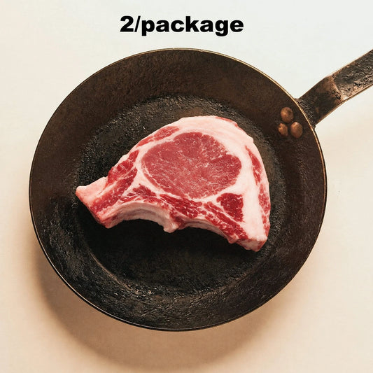 Mangalitsa Bone In Pork Chops  (Rib Chops), raw