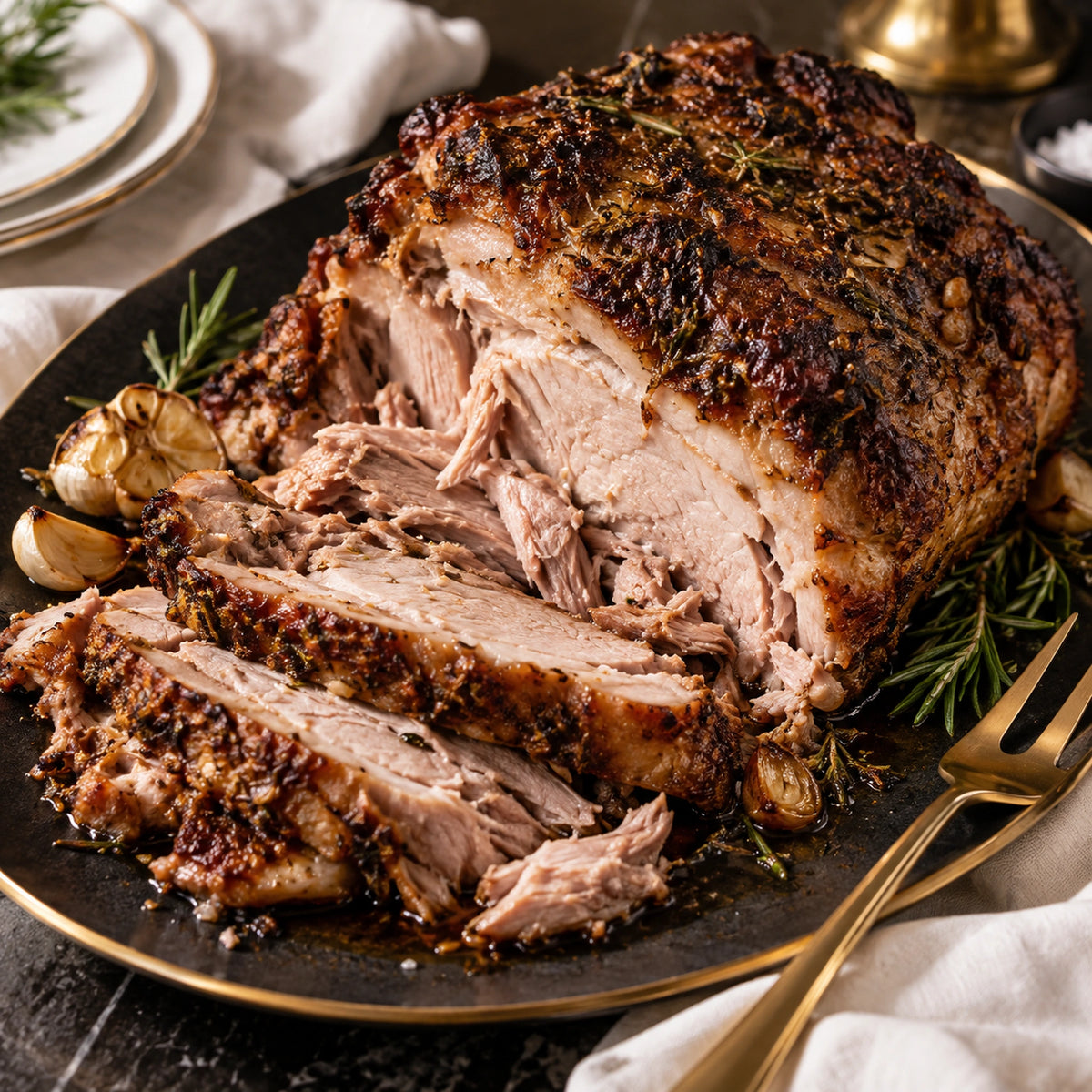 Butts, Picnics, & Sirloin Roasts, cooked serving idea