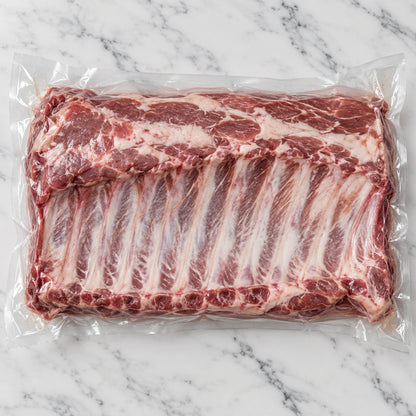 Mangalitsa Spare Ribs — 10 lb Minimum, vacuum-sealed as shipped