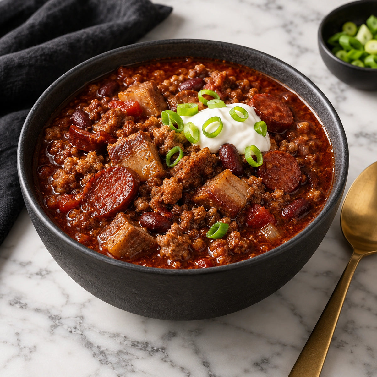 Ultimate Chili Meat Mix, cooked serving idea