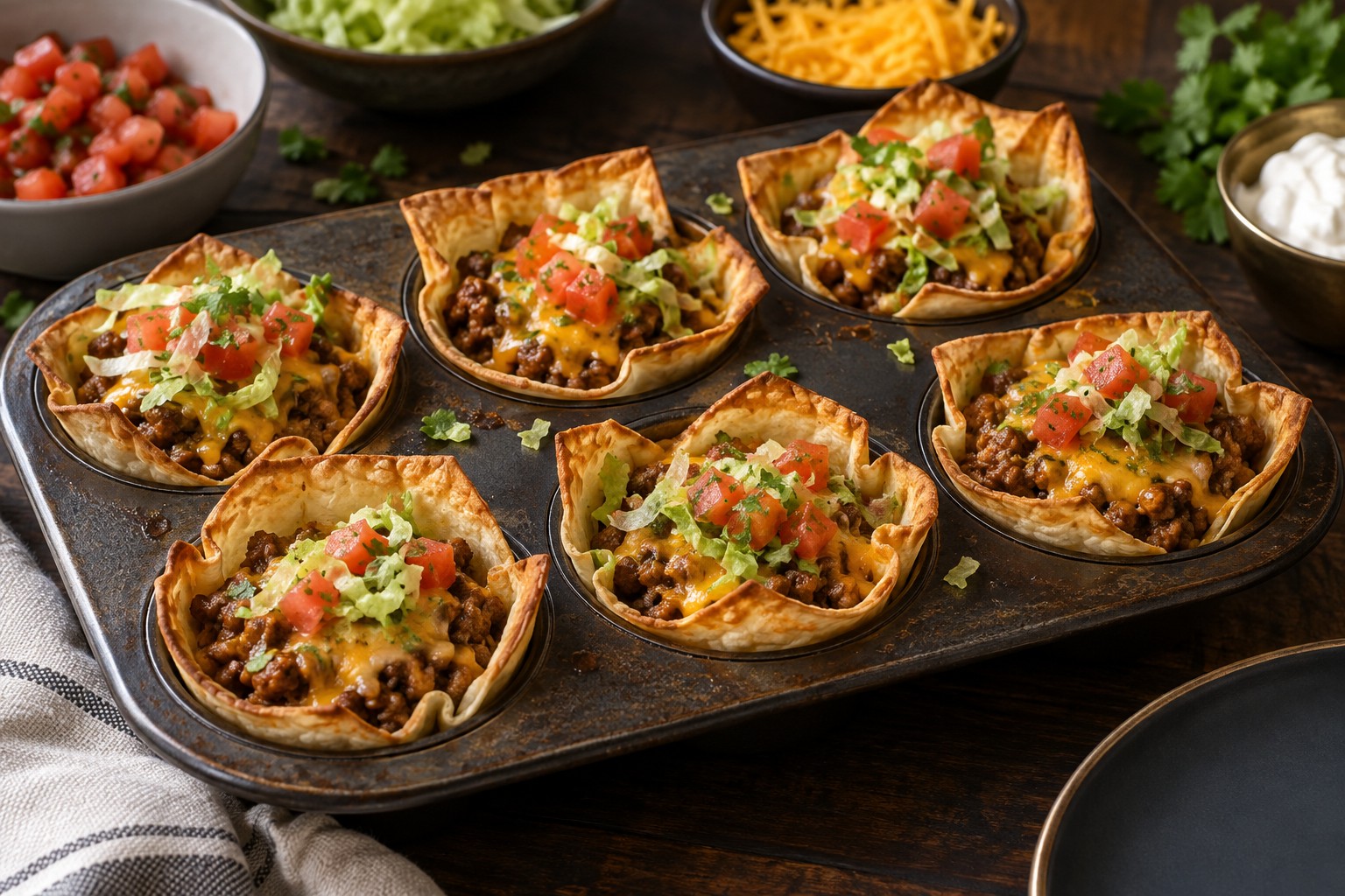 Finished Kid Friendly Taco Cups