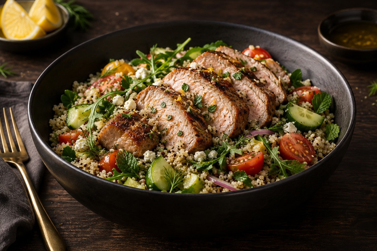 Finished Pork and Quinoa Salad