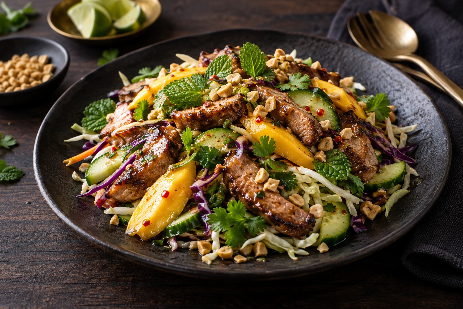 Finished Thai Pork and Mango Salad