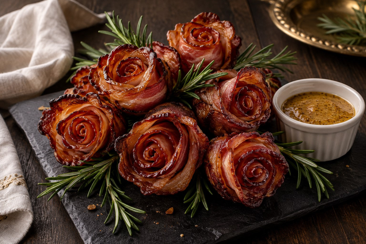 Finished Bacon Roses