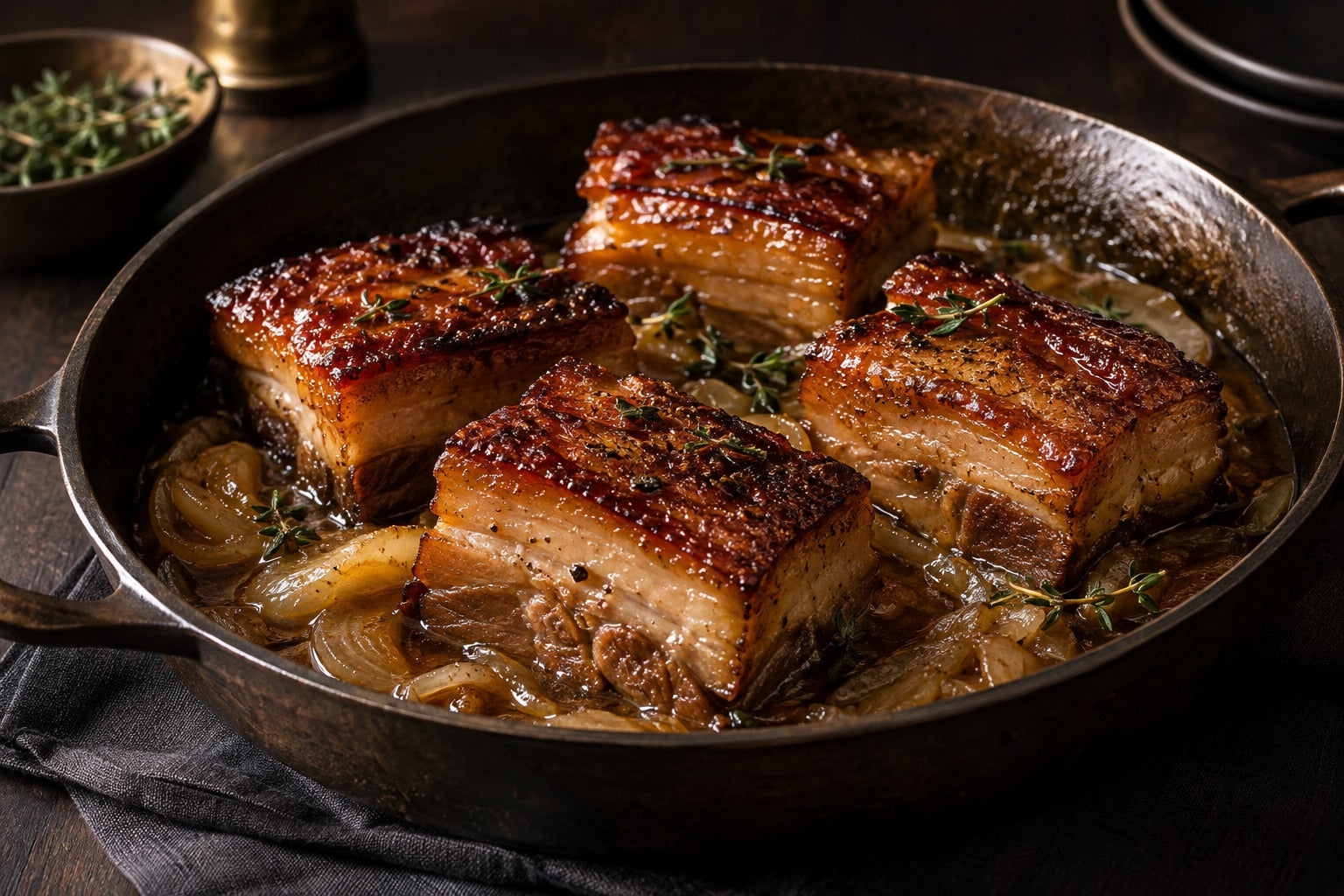 Finished Cider-Braised Pork Belly