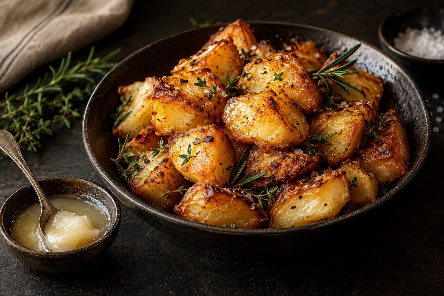 Finished Crisp Potatoes with Rendered Pork Lard