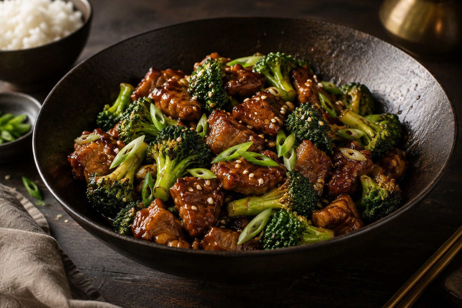 Finished Honey Garlic Pork and Broccoli