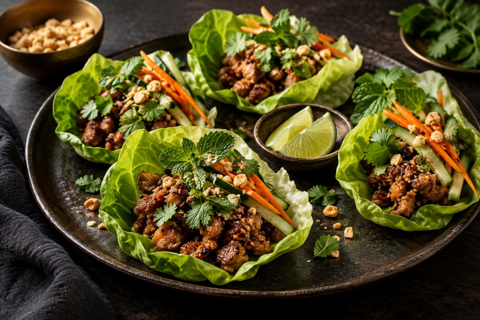 Finished Lemongrass Lettuce Wraps
