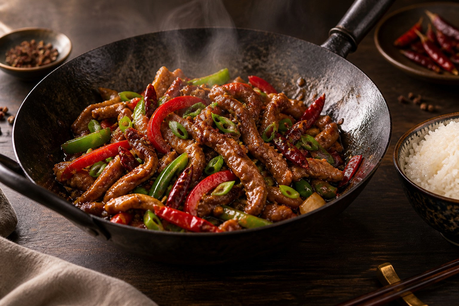 Finished Szechuan Pork Stir-Fry